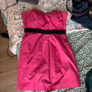 BCBGMaxAzria Pink Pleated Strapless Cocktail Dress